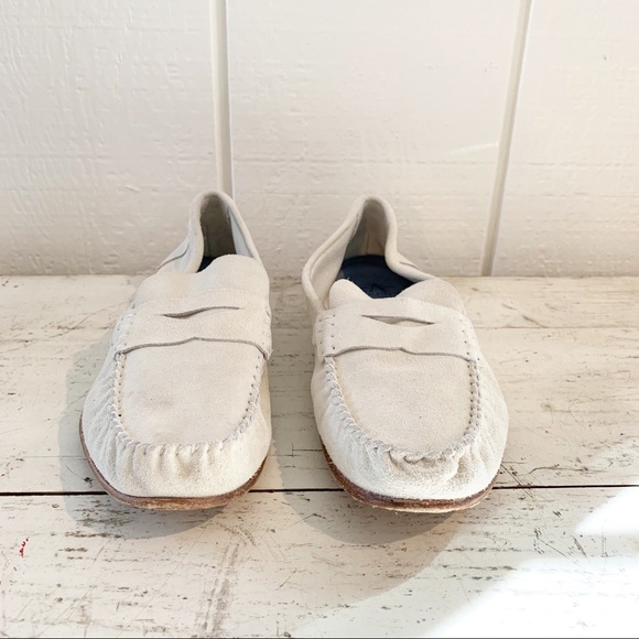 Aquatalia Off White Suede Loafers sz 8 - Picture 2 of 5